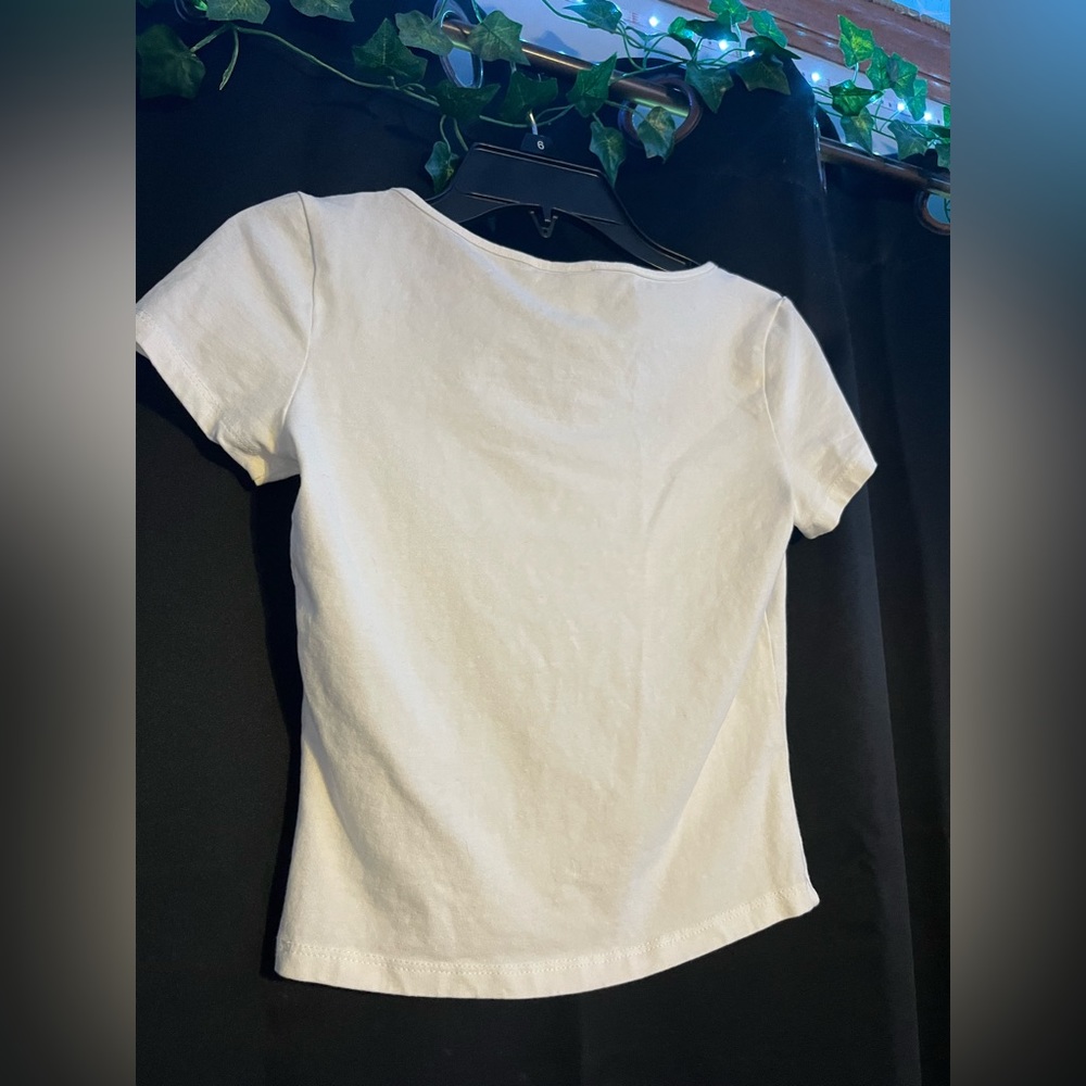 WHITE SCOOP NECK H&M Top